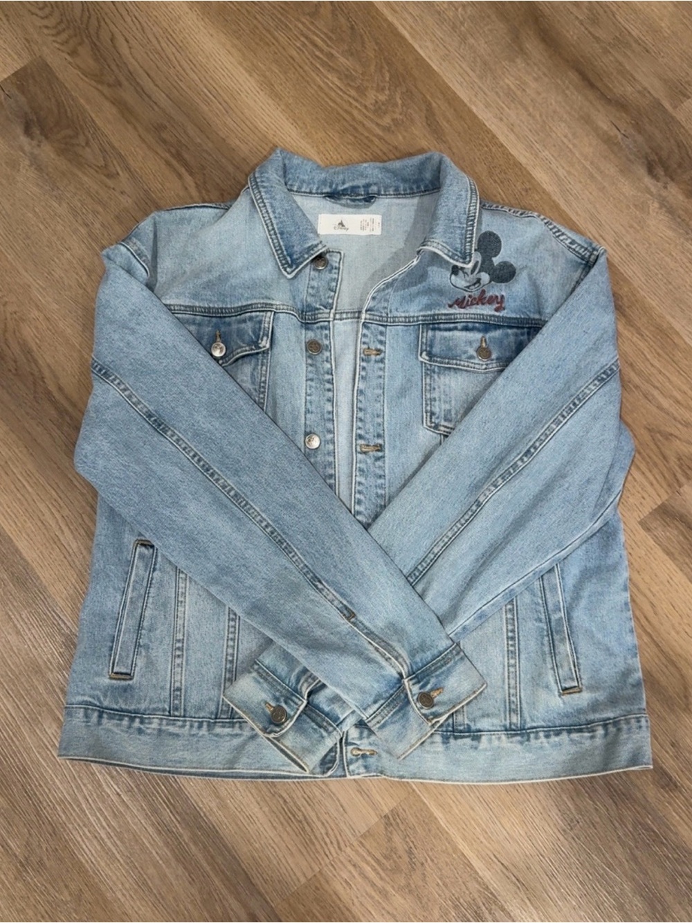 Official Disney Denim Jacket with Embroidered Mickey Detail